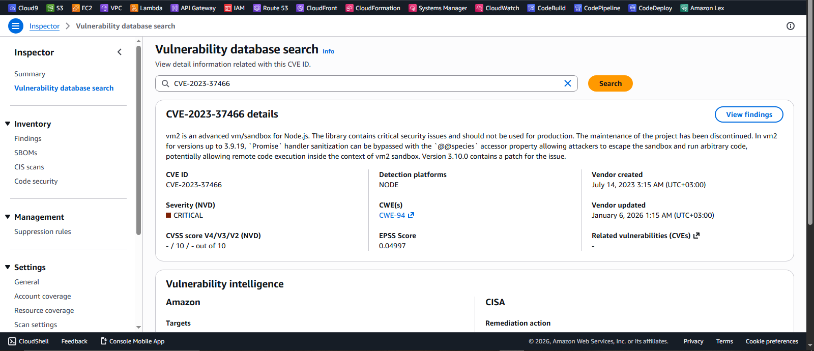 Vulnerability Database Search