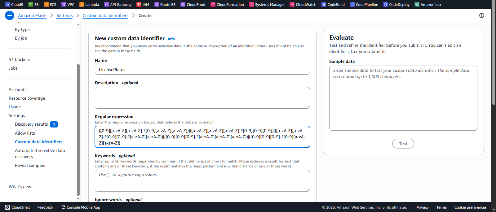Custom Data Identifier